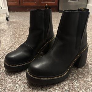 Dr. Martens Black Heeled Leather Boots